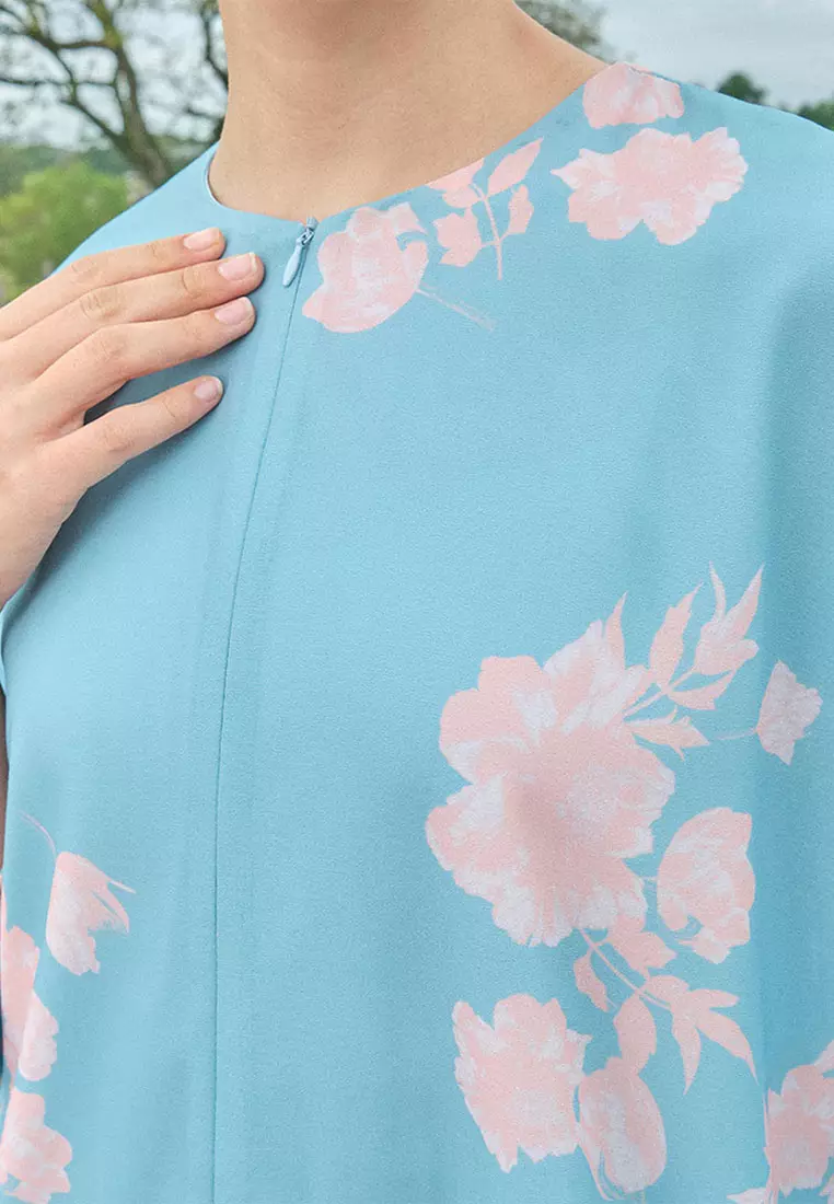 Sentosa Blouse & Skirt - Aqua/Peach Floral