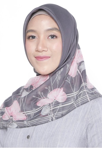 Jual Zoya Zoya Scarf Kerudung Louisa Black Pink Original Zalora