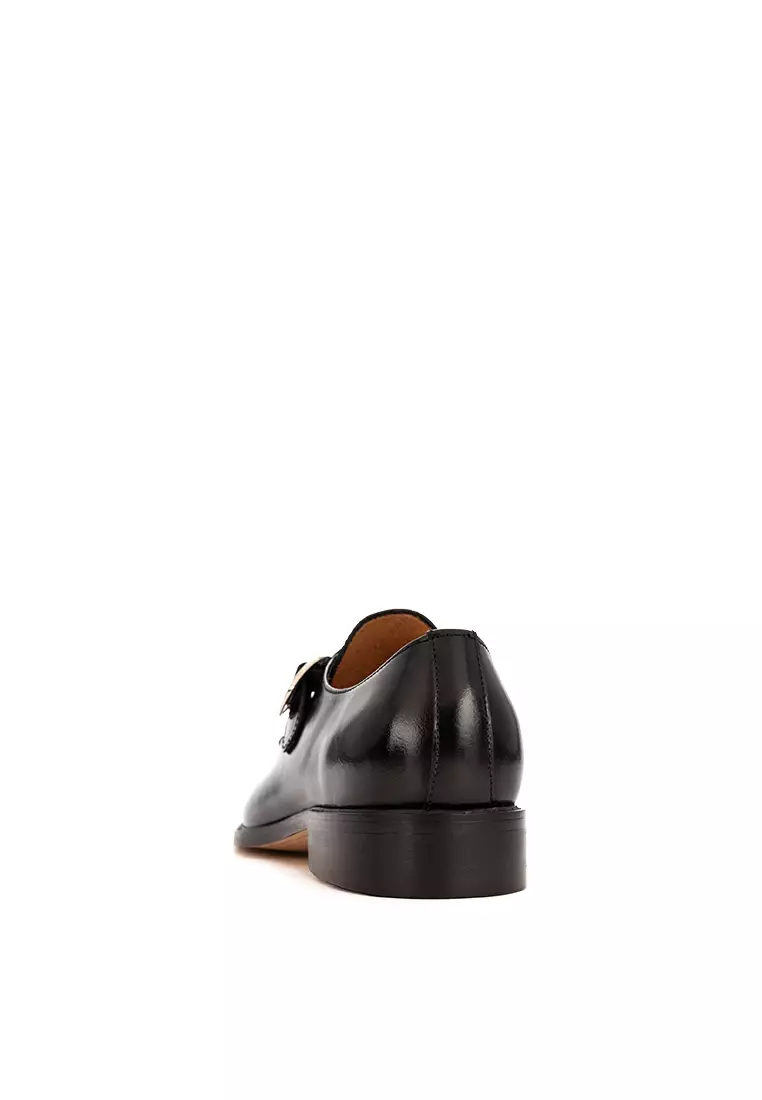 Fiyero Black Single Monk Strap Shoes