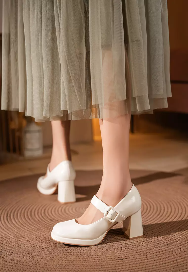 6CM Strap Microfiber Leather Mary Jane Shoes BY2465-6