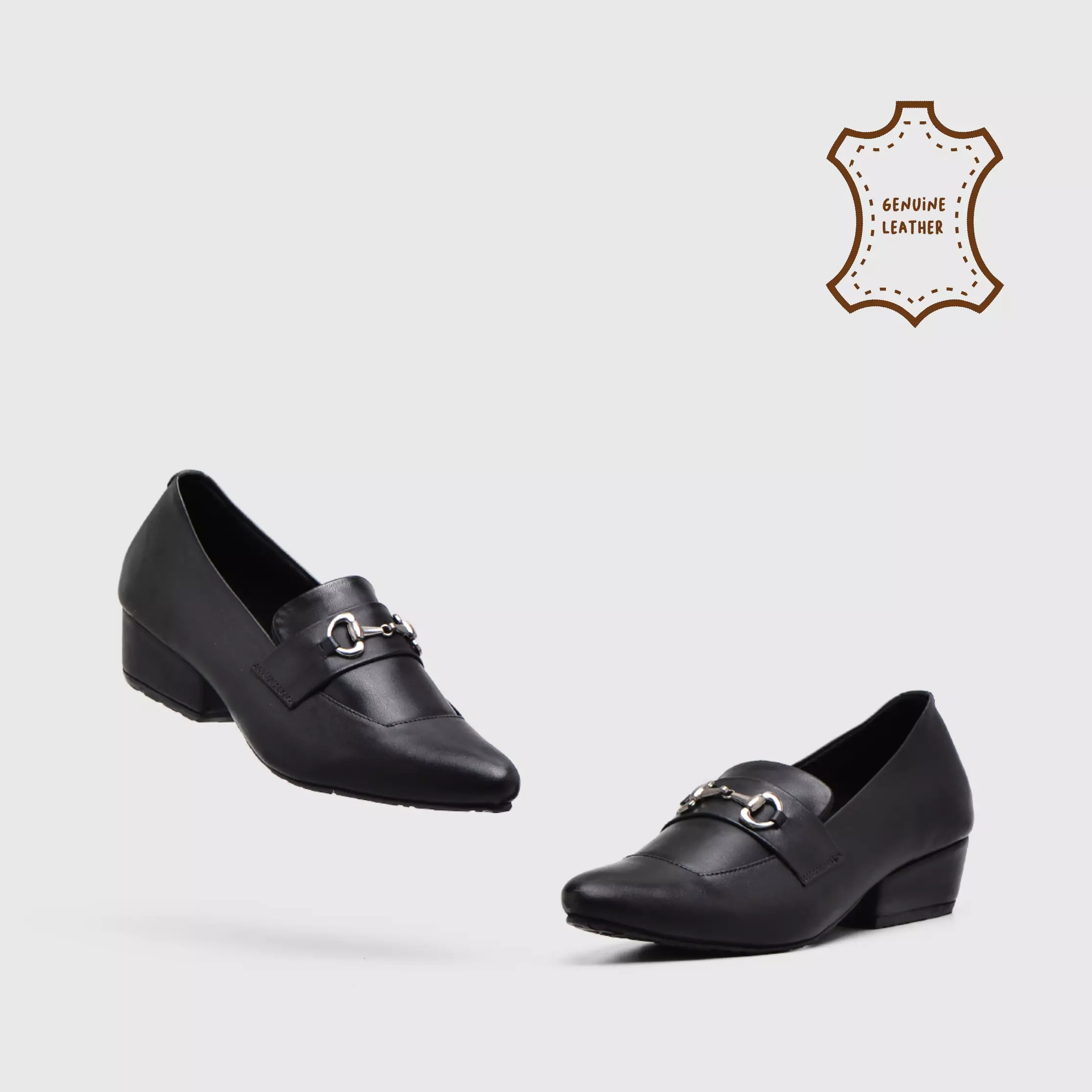 Zwette Mini Heels Genuine Leather Black