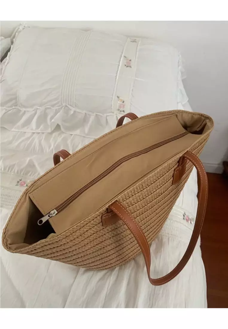 Olivia Khaki Shoulder Shopper Bahu Bags