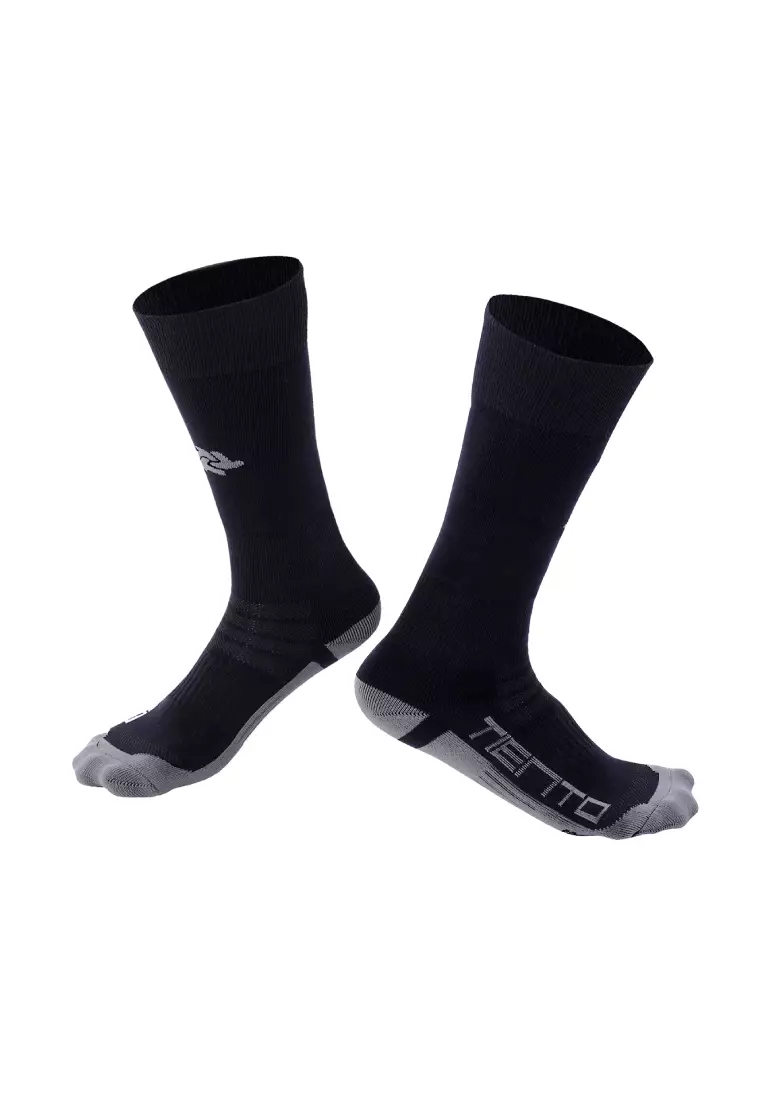 Tiento Sports Socks Kaos Kaki Olahraga Sebetis Running Futsal Sepakbola Anti Bakteri Black