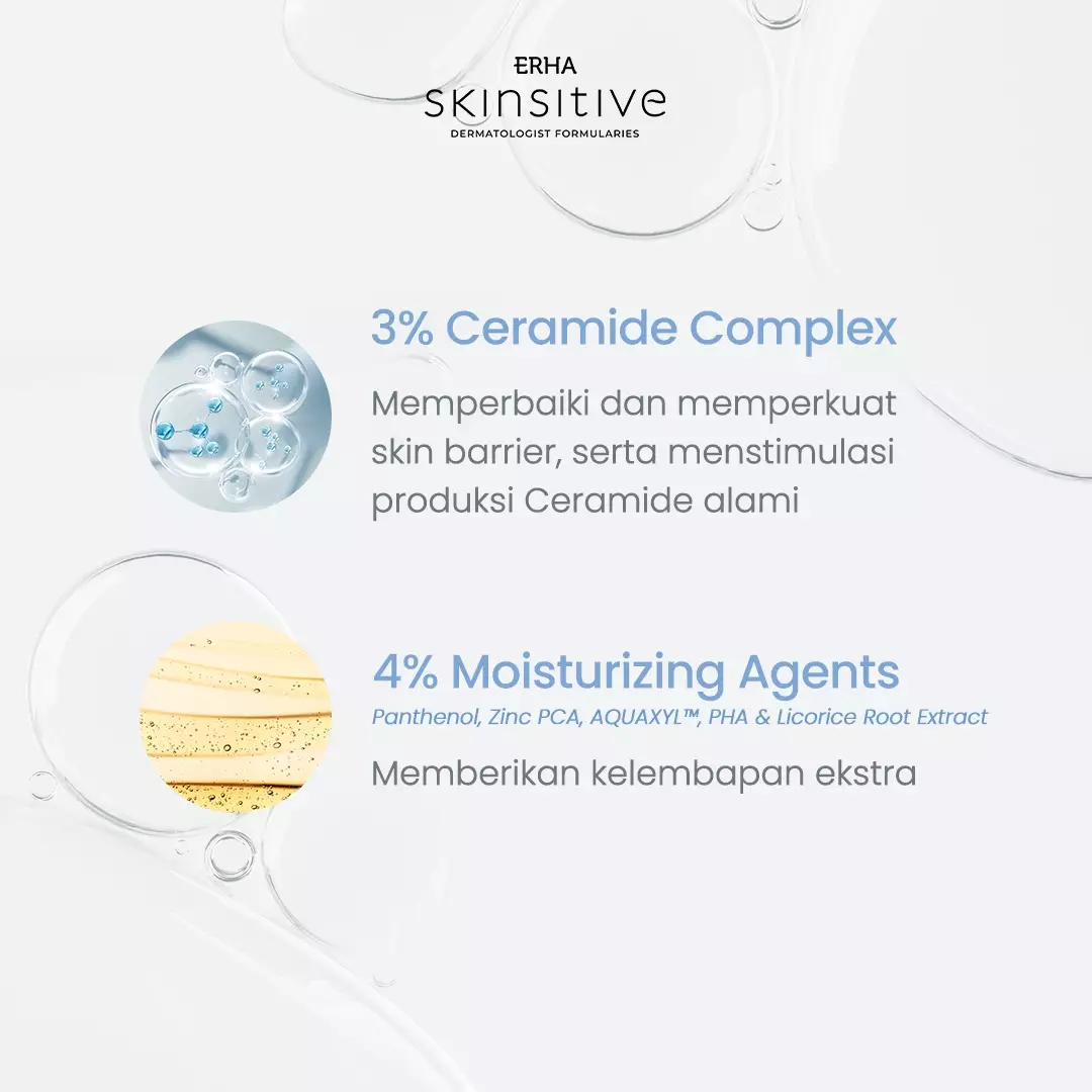 ERHA Skinsitive Ultracalm Body Lotion 125g | Pelembap Kulit Semua Jenis Kulit (Normal, Kering, Sensitif) | Gentle, No Fragrance, No Alcohol | Kulit Sangat Kering, Eksim, Ibu Hamil Menyusui, Anak Usia 3 | Skin Barrier Kuat dengan Ceramide, Calming Agent