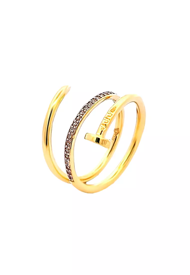 18K HQZ Yellow and White Gold Ladies Ring GRL-6091