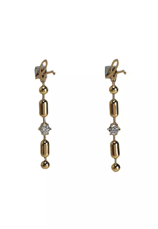 Neon Nights Chain Crystal Earrings