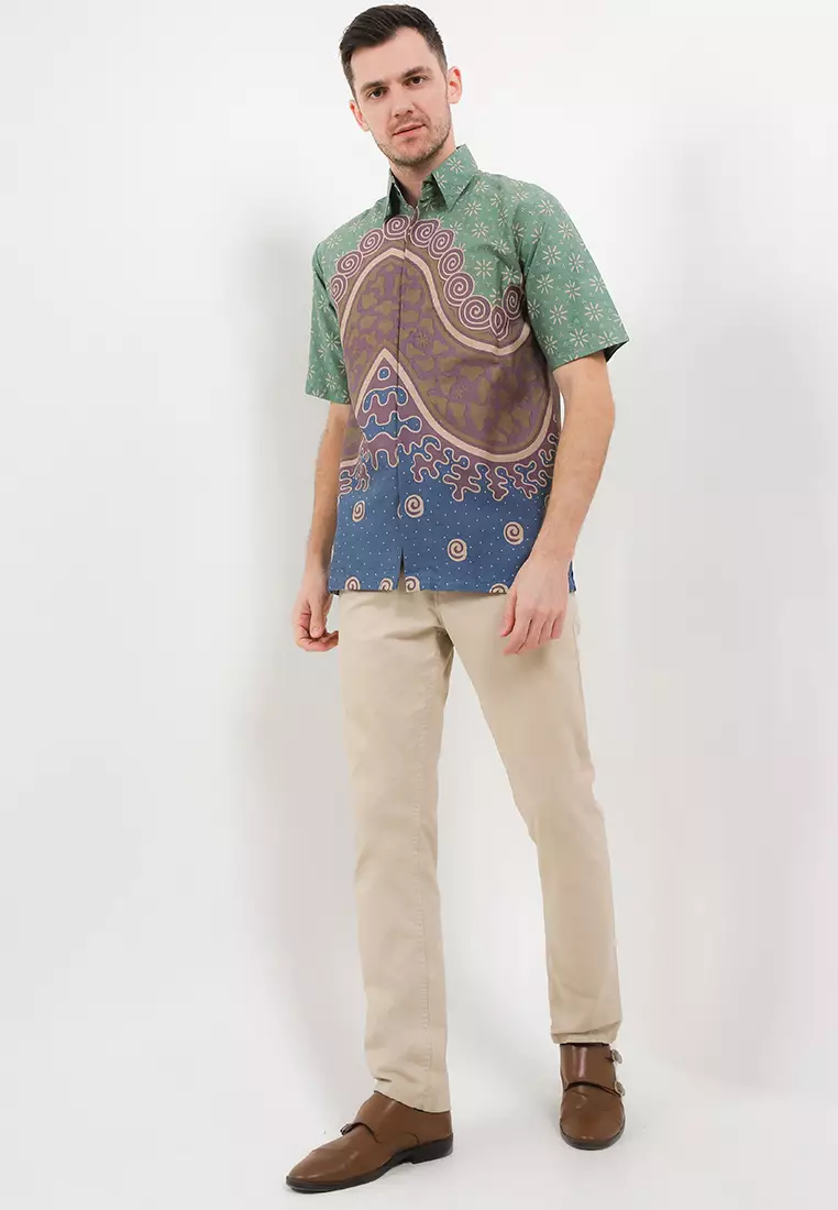 Gulali Kemeja Batik Premium Pria Casual Modern Lengan Pendek