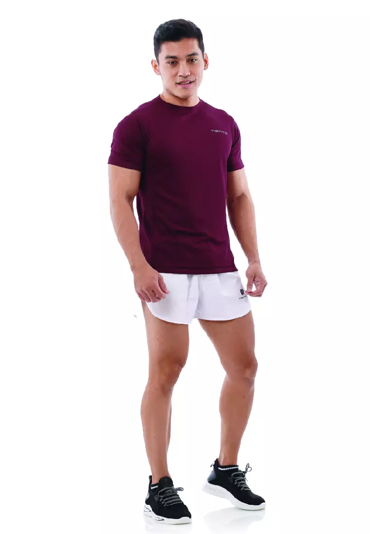 Tiento Kaos Dry Fit Men Maroon Baju Olahraga Lari Pria