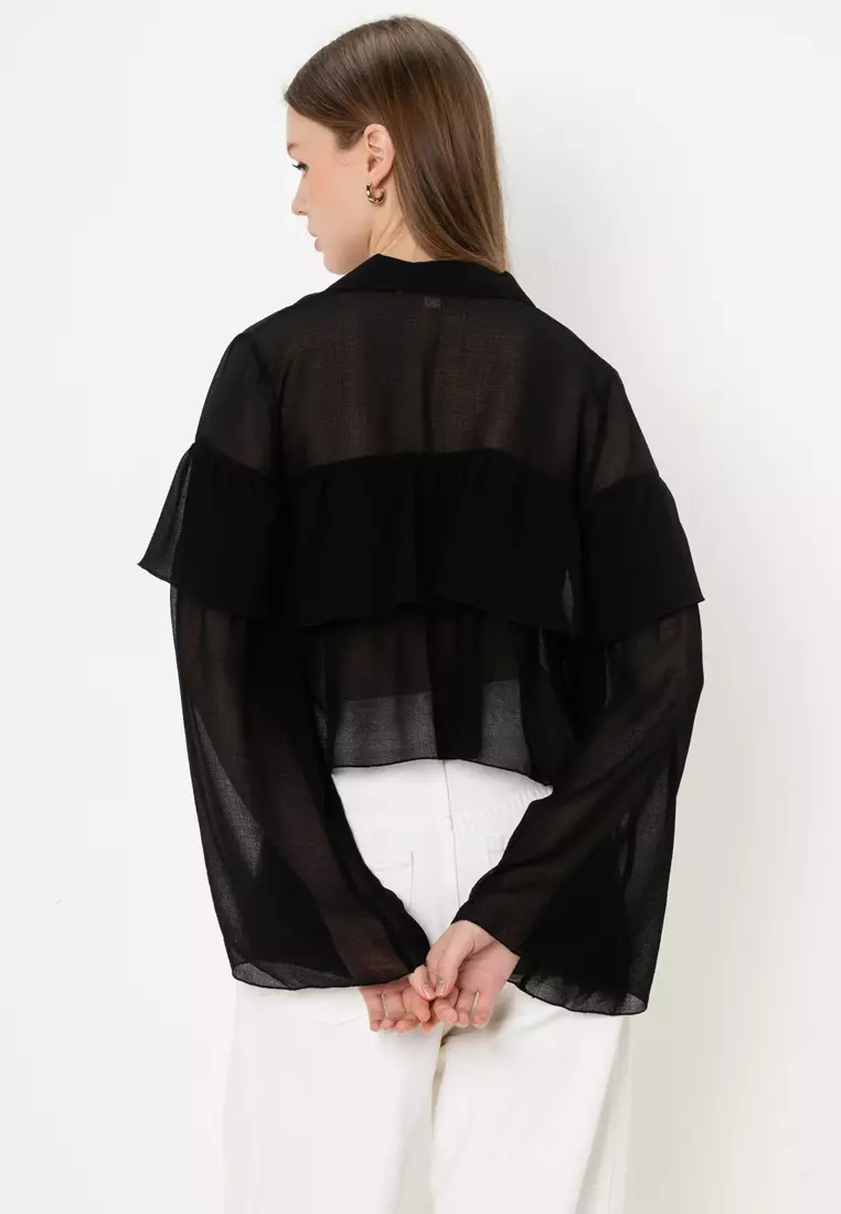 ONLY Suzzi Frill Blouse 2026 | Buy ONLY Online | ZALORA Hong Kong
