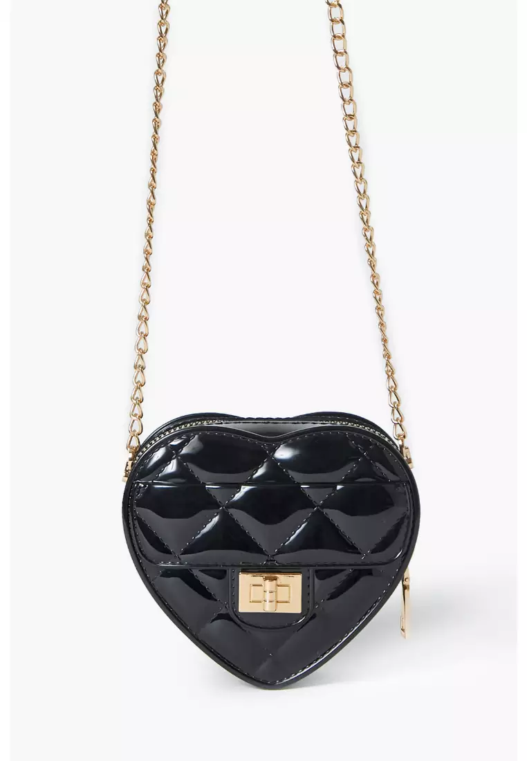 Quilted Heart Crossbody Bag