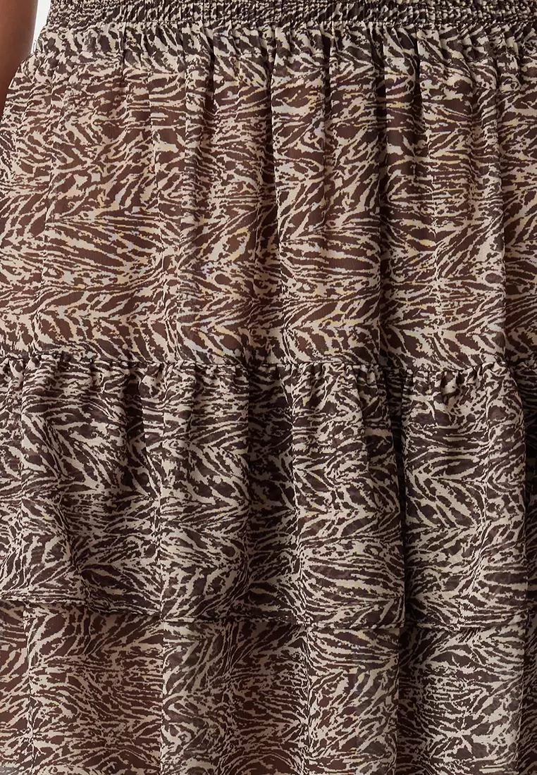 Chiffon Elastic Mini Skirt