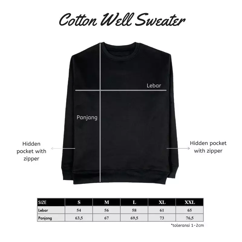 Cotton Well Sweater with Hidden Pocket Army | Jaket Tebal dengan Kantong Tersembunyi Hijau Olive