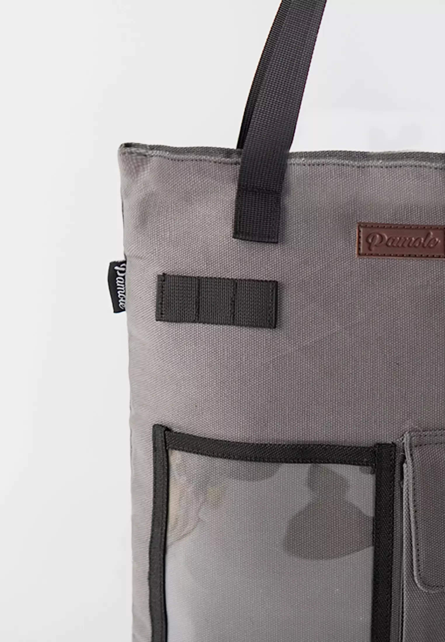 Tas Tote Bag Bahan Kanvas Penutup Resleting Arel Series - Abu