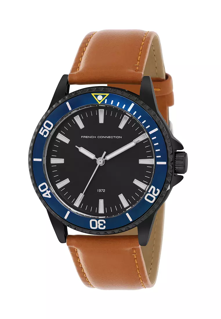 Buy French Connection French Connection Men s Leather Quartz Watch