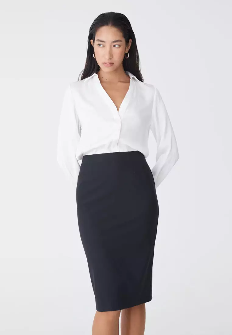 Lila V-Neck Satin Blouse