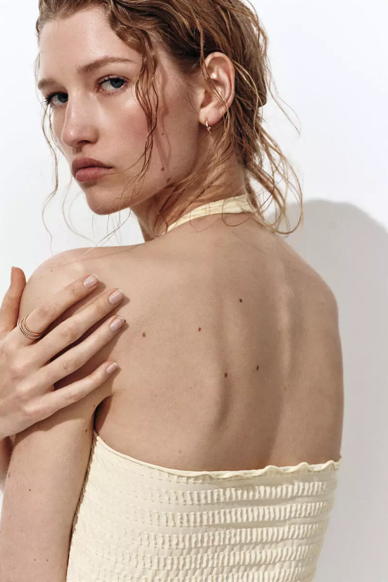 Smocked halterneck top