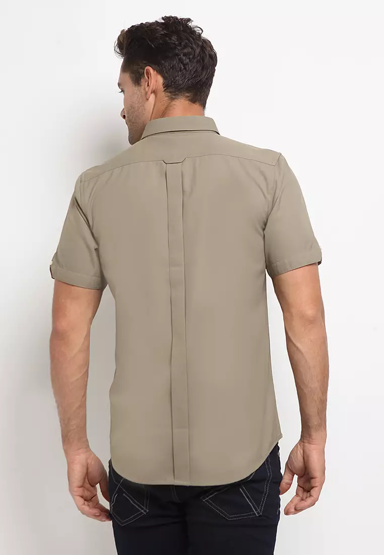 Jual A & D A & D Mms 0028 Men Shirt S/s Sage Green Original 2023