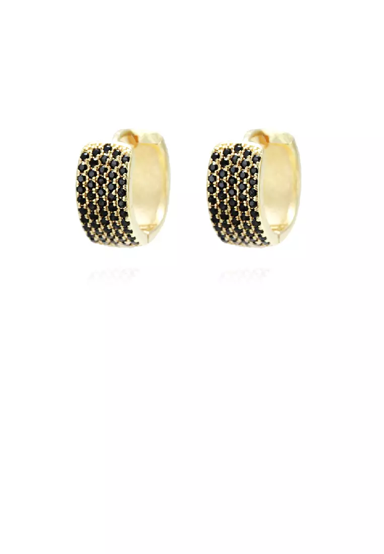 Buy Glamorousky Simple Brilliant Plated Gold Geometric Earrings