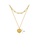 Glamorousky white Fashion Simple Plated Gold 316L Stainless Steel Eight-pointed Star Pattern Heart Pendant with Cubic Zirconia and Double Layer Necklace 0DCFAAC72244A6GS_2