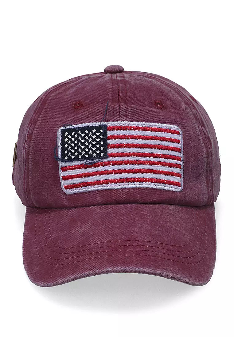 Drsh Topi Baseball Unisex Casual Sport USA Adjustable Material Cotton ORIGINAL - Red