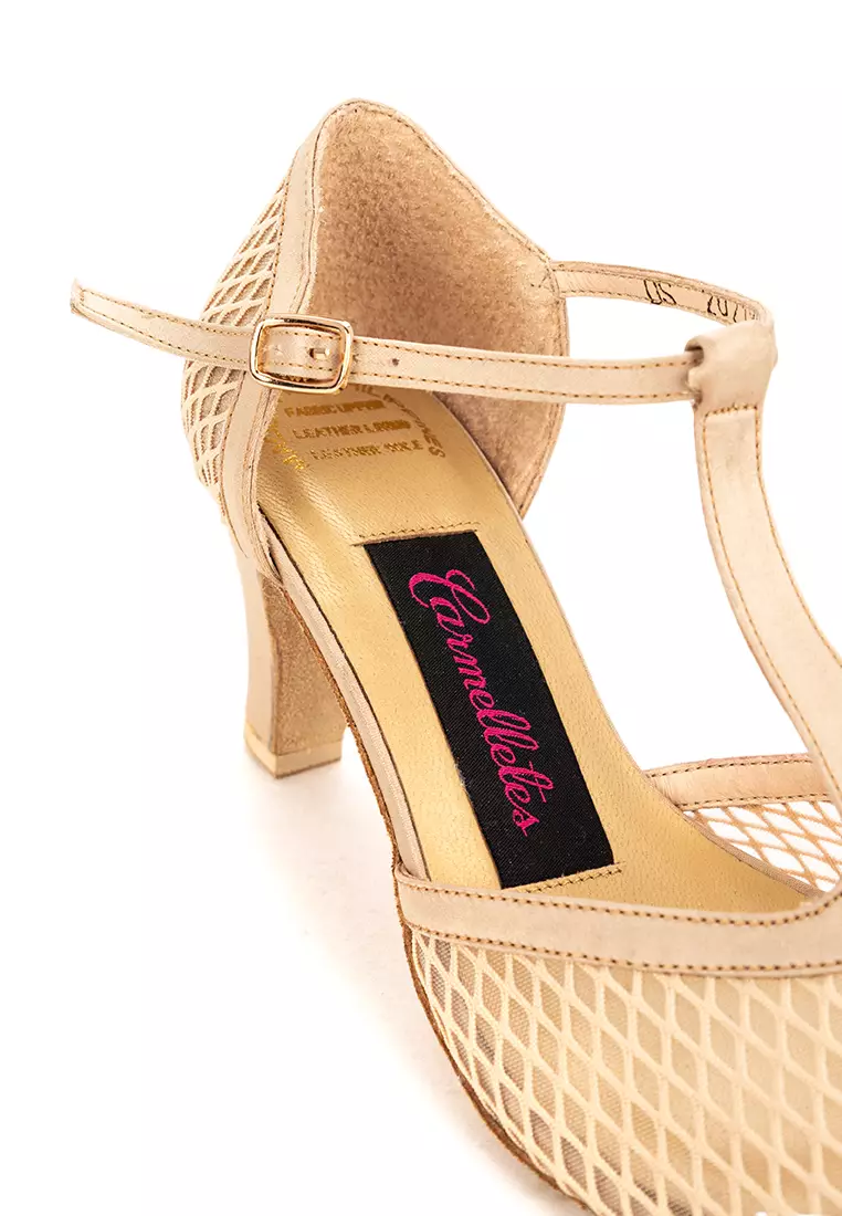 T-strap Mesh Heels Dancing Shoes