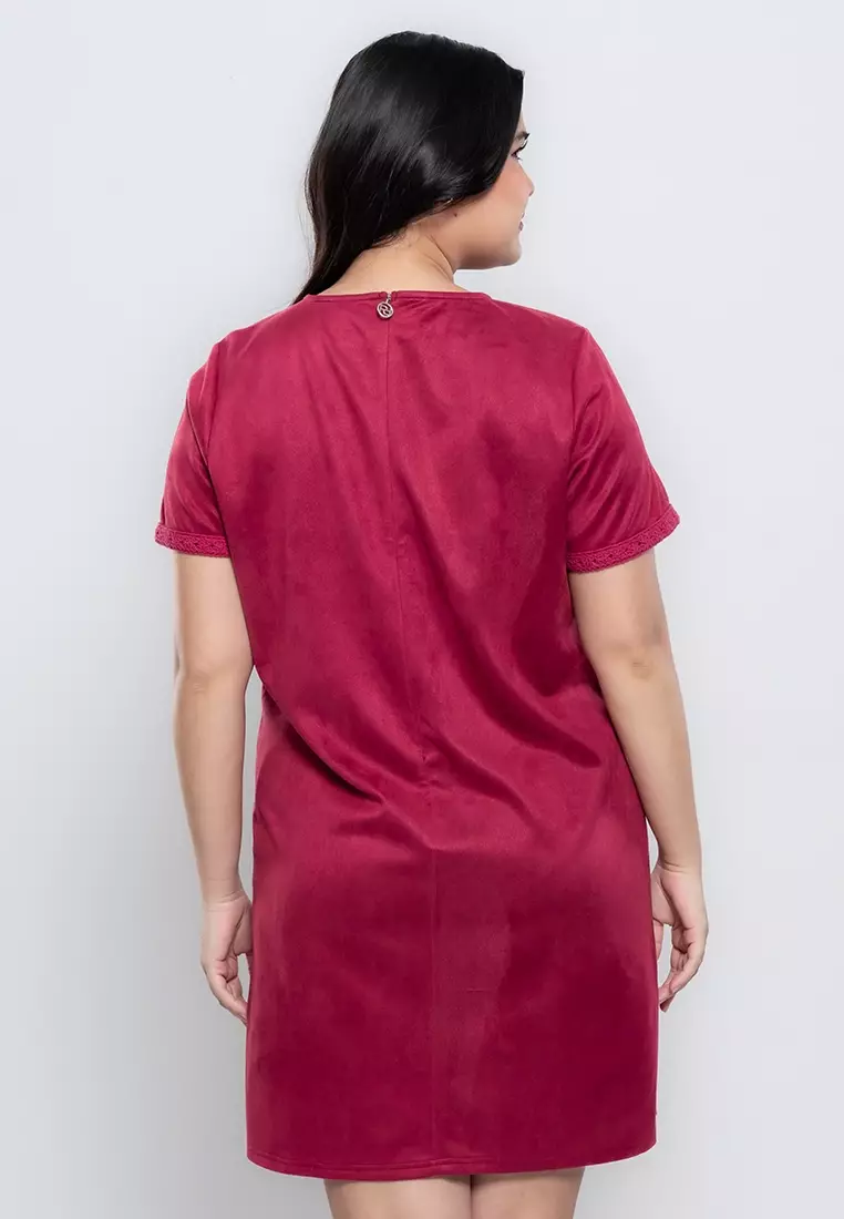 Milly Plus Size Ariella Shift Dress with Crochet Pocket Detail