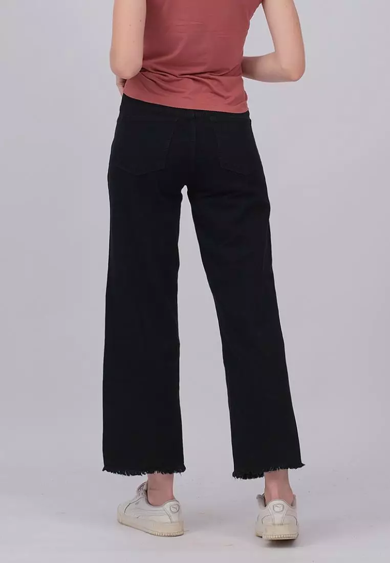 Fitwear - Larissa Highwaist Kulot Panjang Rumbe - Black