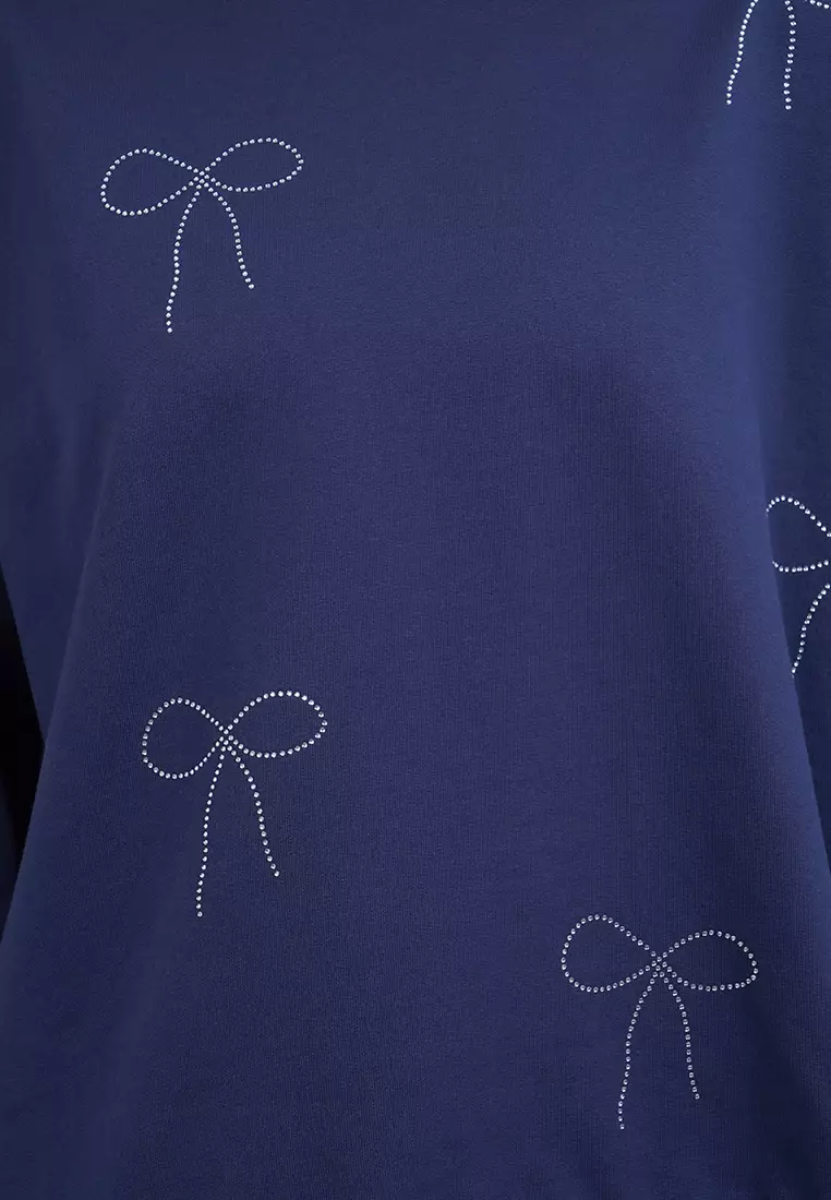 Oversized Long Sleeve Sweater NAVY