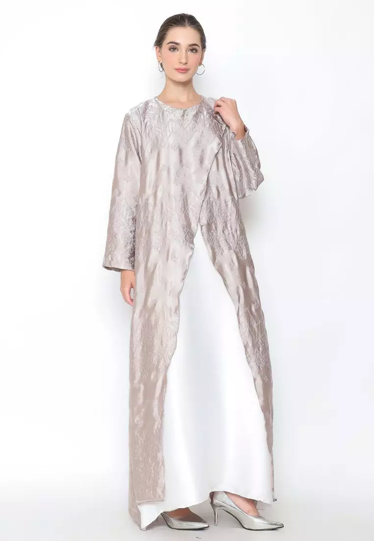 Rinjanie Batik x Senorita - Gamis Serong Bordir - Gamis Modern - Gamis Bordir - Gamis Silk Bordir - GMSR - AB