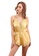 LYCKA yellow LCB2105-Lady Casual Pajamas Two Pieces Set-Yellow 0ABC5USA043AFFGS_1