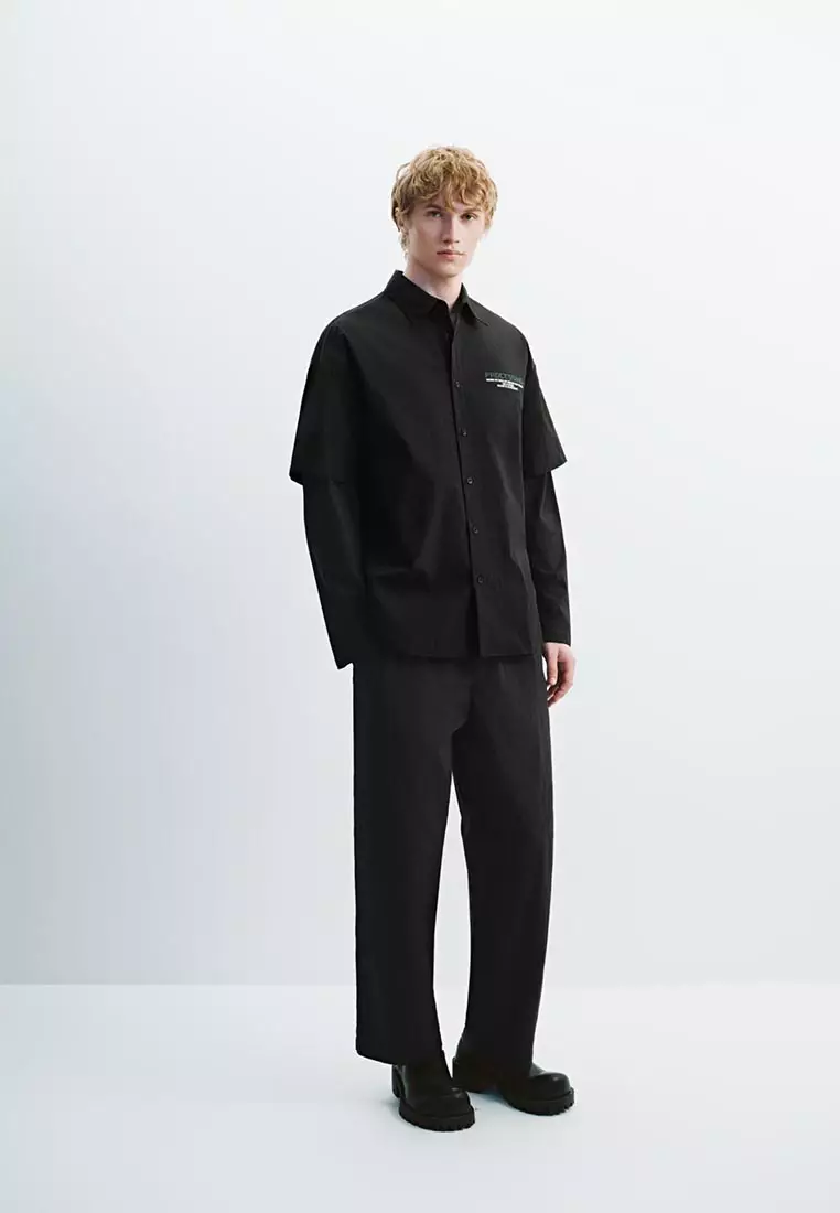 合体型开襟衬衫