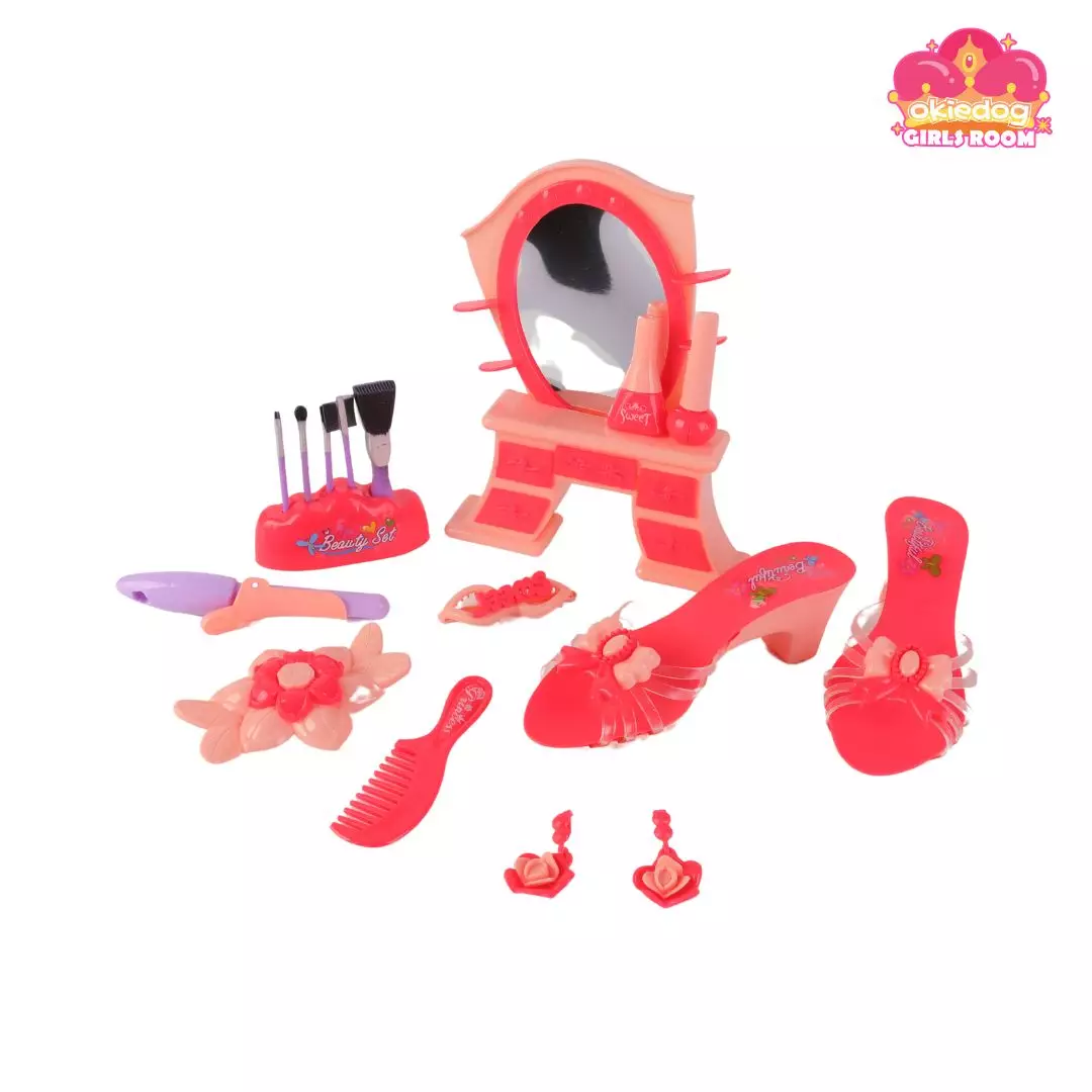 Okiedog Girls Room Make Up With High Heels - Mainan kecantikan, mainan make up anak