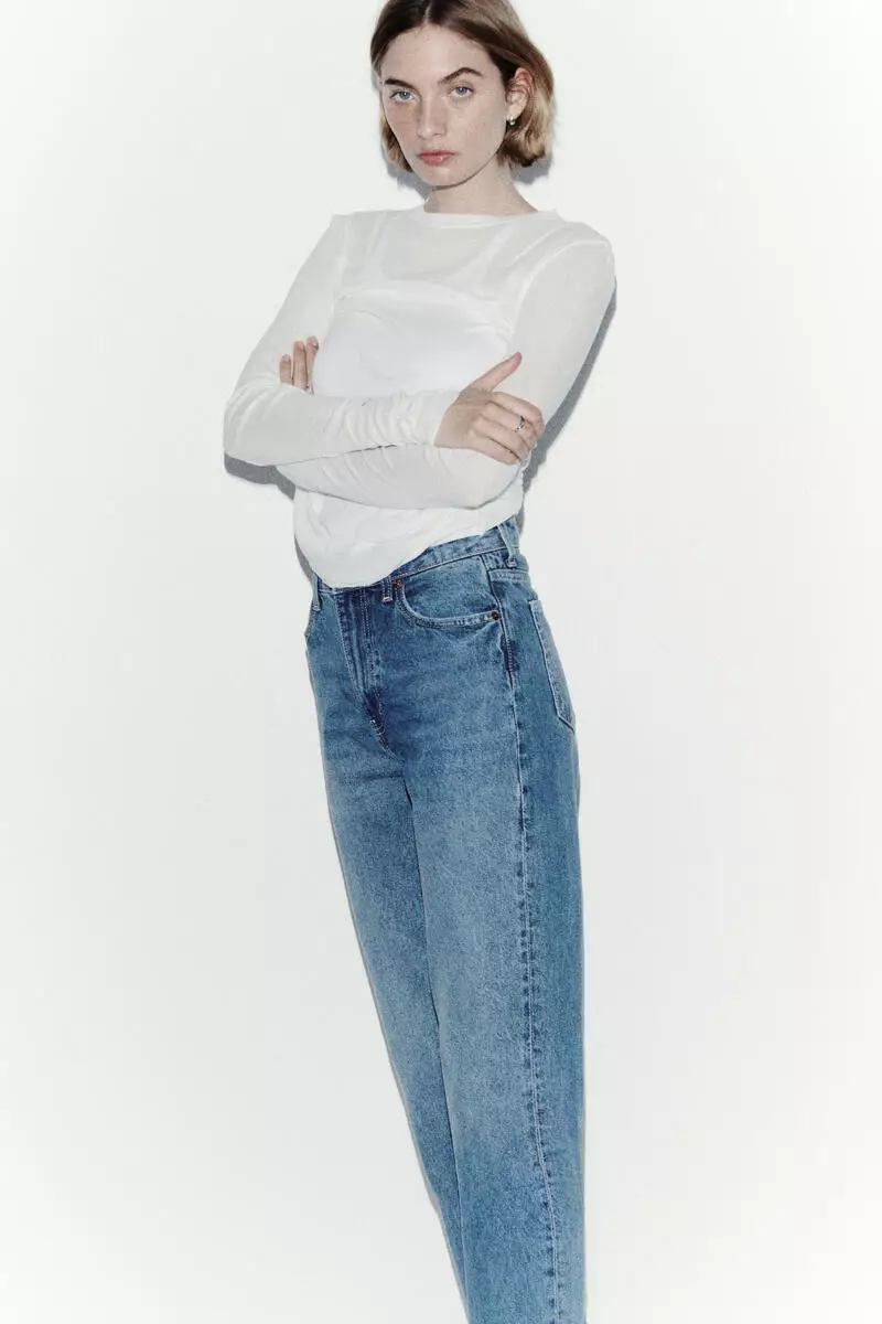 Mom Slim Fit High Waist Ankle Jeans