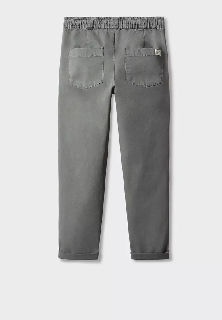 Stretch cotton-blend trousers