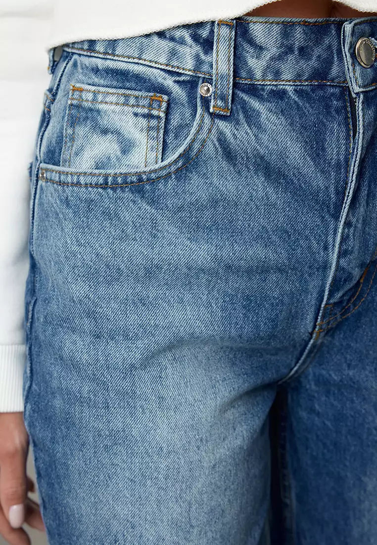 Cotton High Waist Jeans