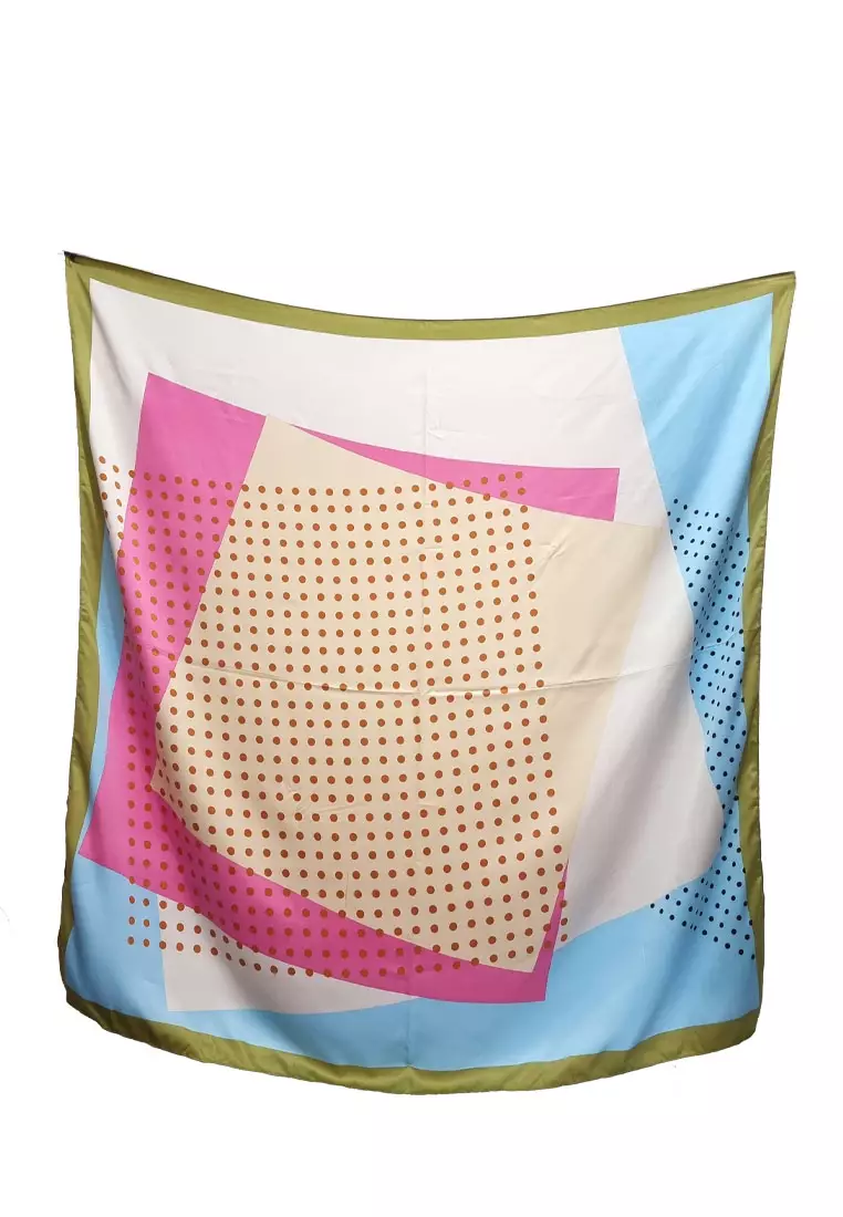 Zaira Hijab Segi Empat Kerudung Silky Satin Square Scarf Green