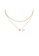 Glamorousky white Simple Fashion Plated Gold Geometric Water Drop Shaped Cubic Zirconia Pendant with Double Layer Necklace 5DEBAAC223F682GS_2