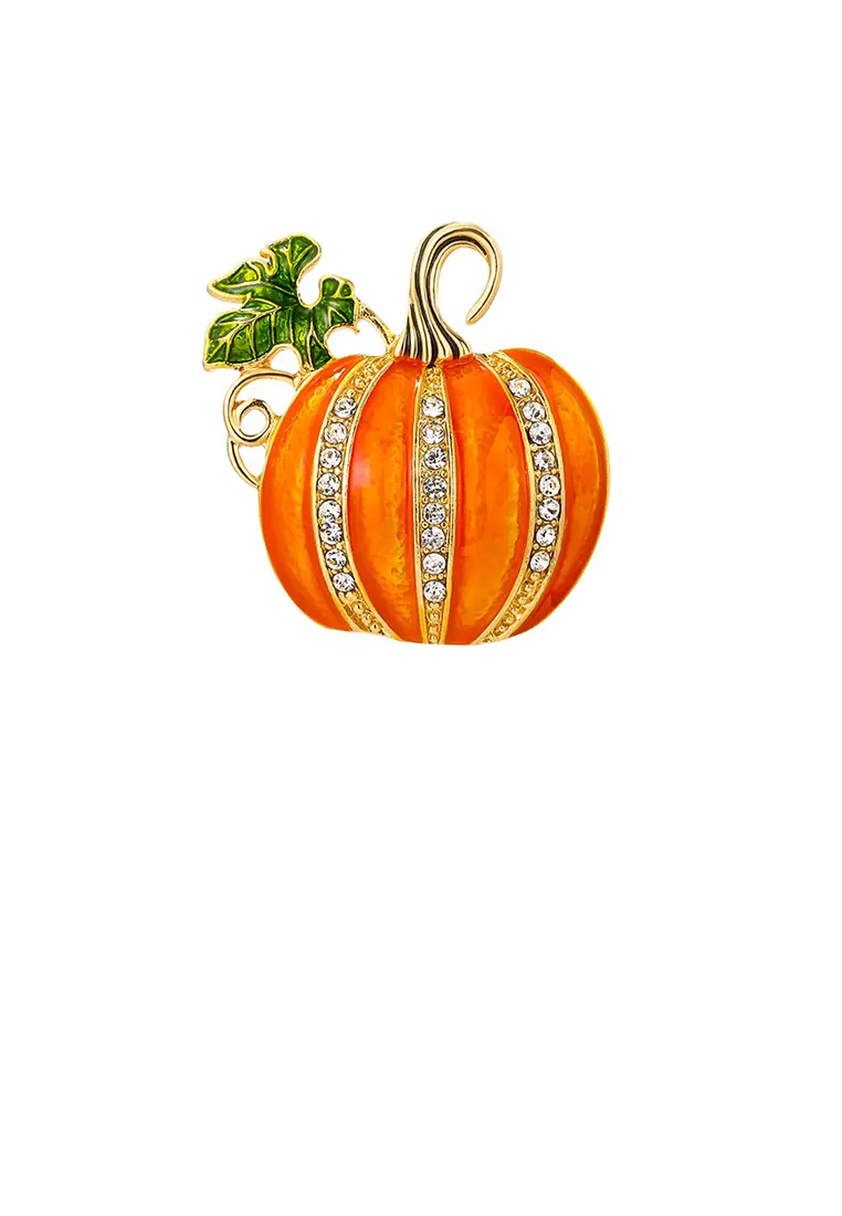 Buy Glamorousky Fashion and Creative Plated Gold Enamel Pumpkin