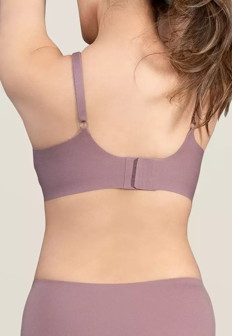 Next to Skin Ladies Seamless Heatpress Comfort Fit Soft Push Up Wireless NonWire Bra Kenzi 1pc (Wistful Mauve)