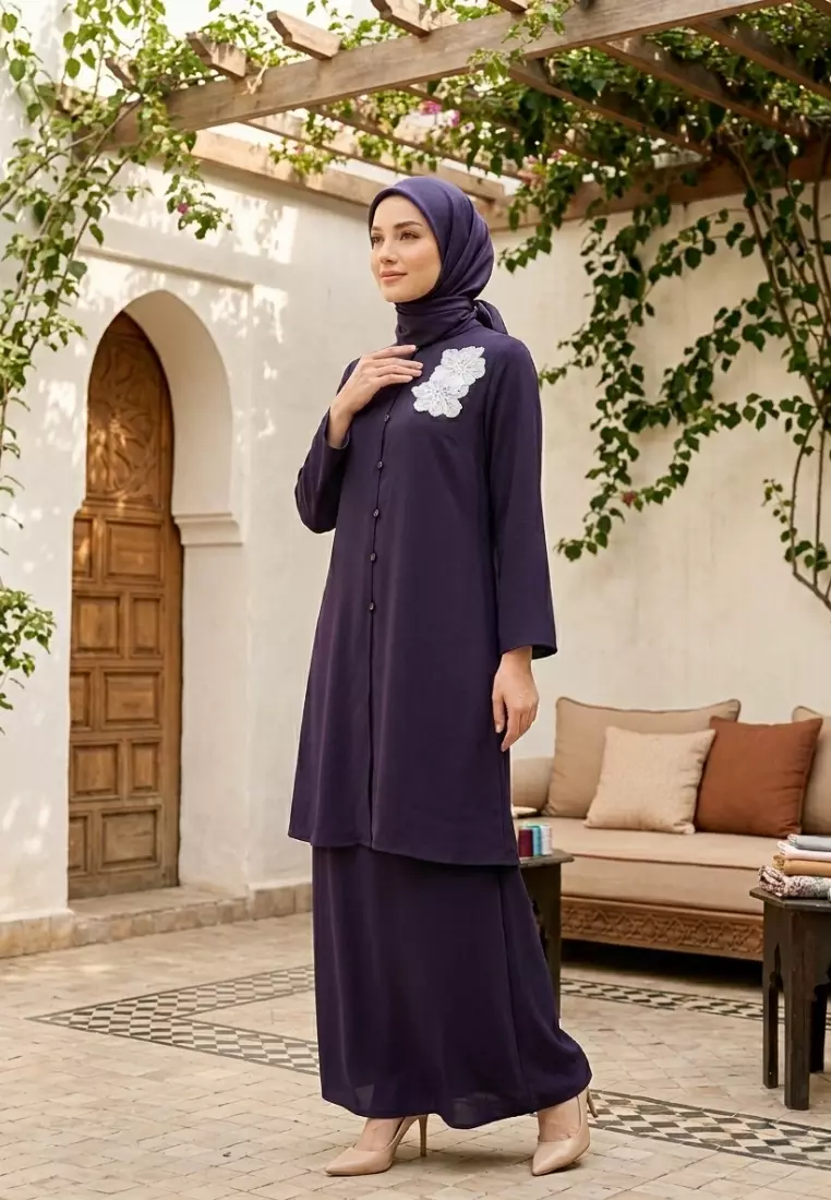 Rok duyung Bawahan Baju Kurung Warna Burgundy By Brilliant Girl Warna BURGUNDY