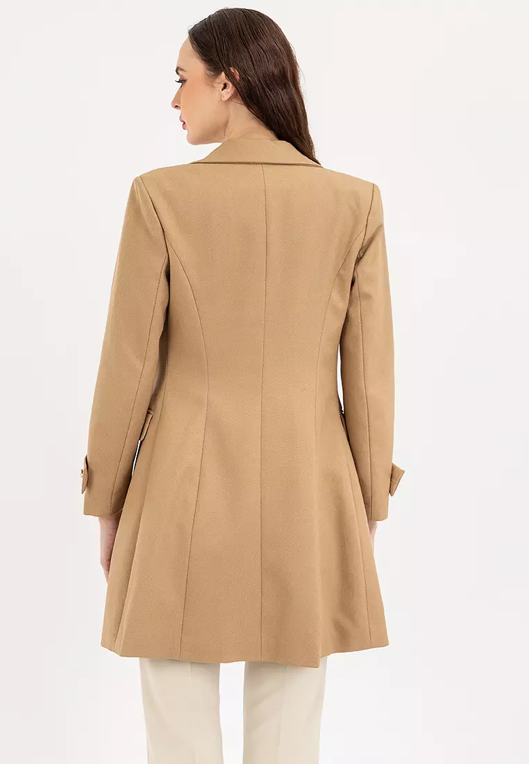 Double Breasted Blazer Trench Coat