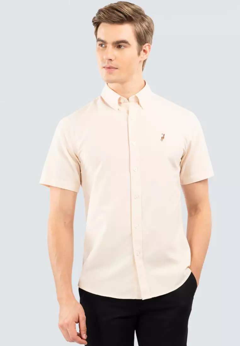 White polo long on sale sleeve button down