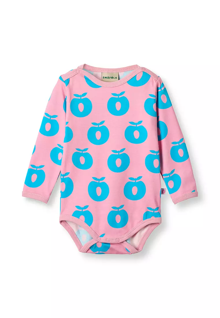 Long-sleeved baby body with apples