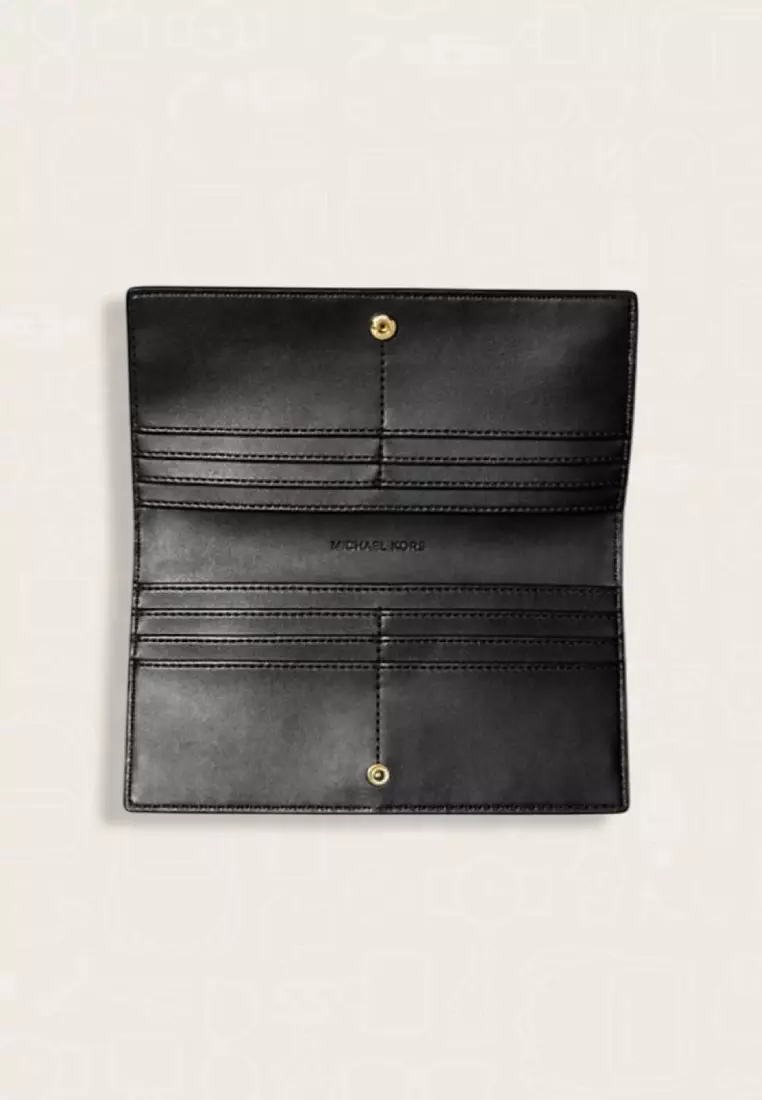 Michael Kors Reed Large Two-Tone Pebbled Leather Wallet Black Multi