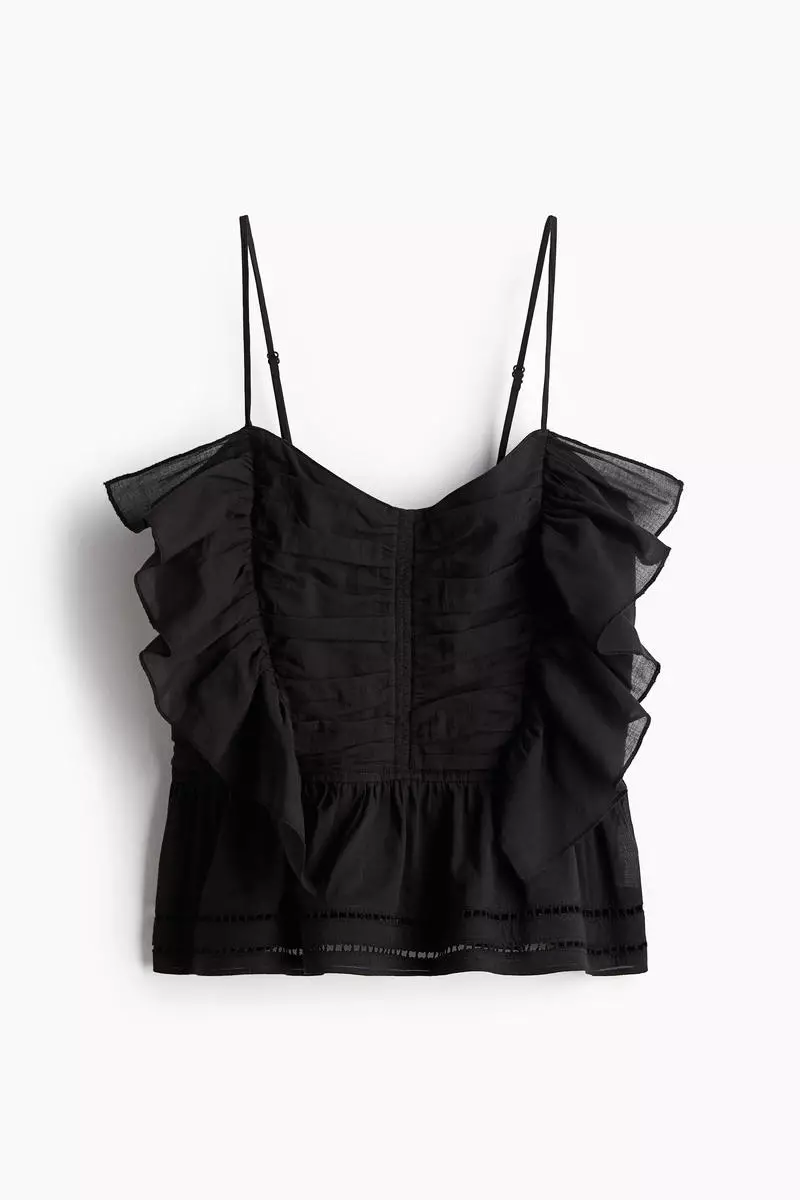 Buy H&M Frill-trimmed strappy top Online | ZALORA Malaysia