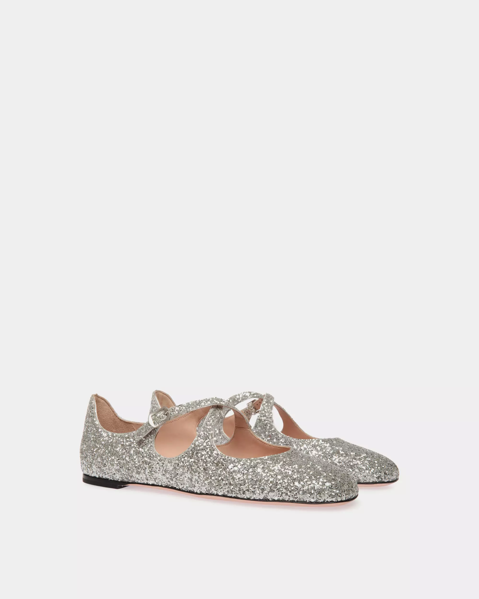 Ballyrina Flat Shoes - Silver Glitter