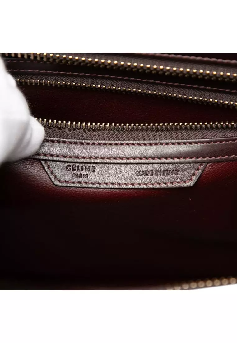 Pre-Loved Celine Micro Tricolor Leather Luggage Tote