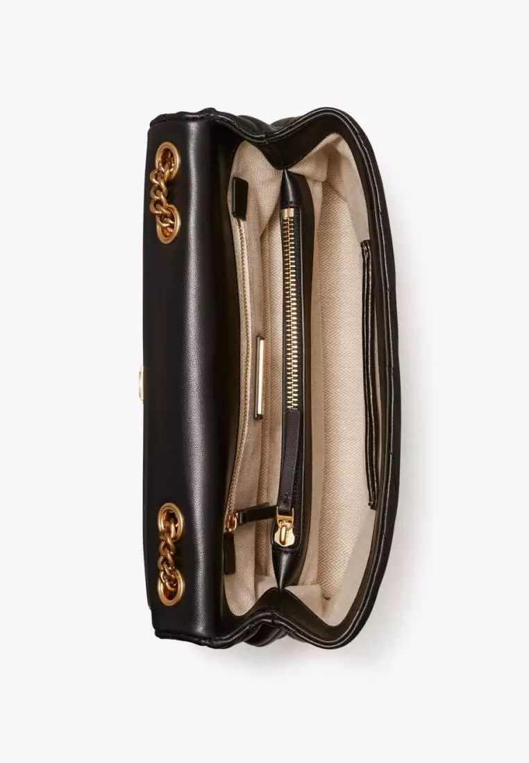 Tory Burch Kira Chevron Convertible Shoulder Bag Black