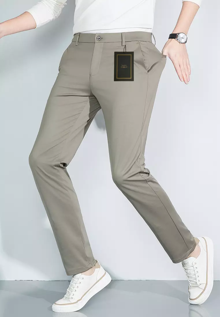 桑蠶絲小直筒西褲 WK-JBD905