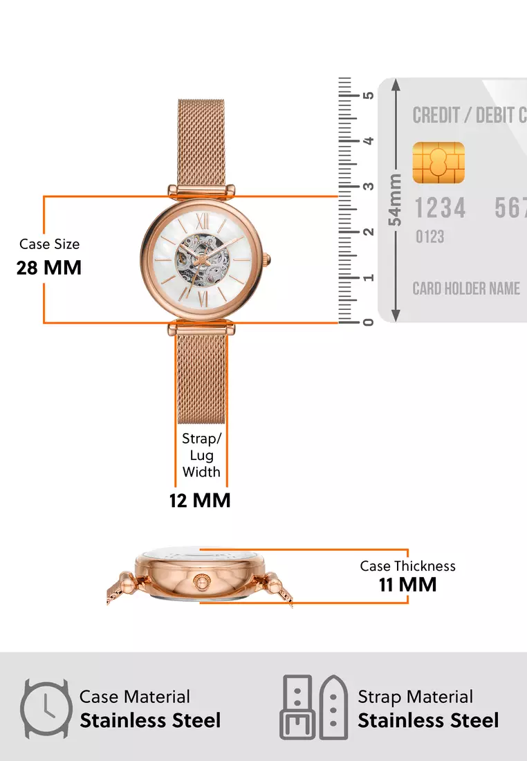 Fossil carlie mini rose gold online